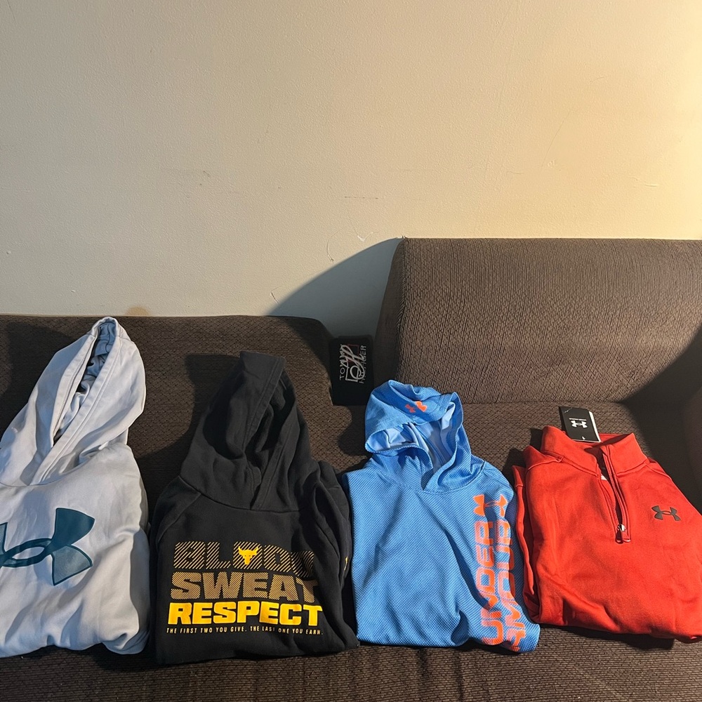 Under Armour Hoodies and Jacket Set - Blue, Black, Red